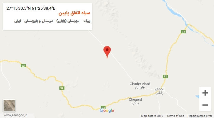 روستای سیاه اتفاق پایین بر روی نقشه