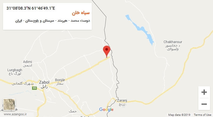 روستای سیاه خان بر روی نقشه