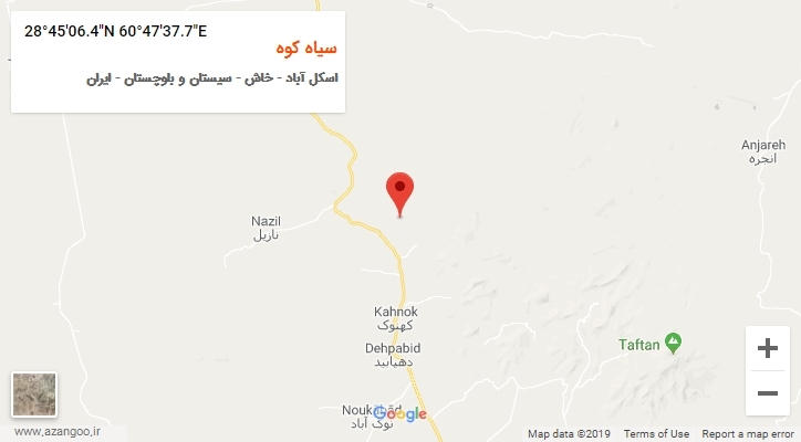 روستای سیاه کوه بر روی نقشه