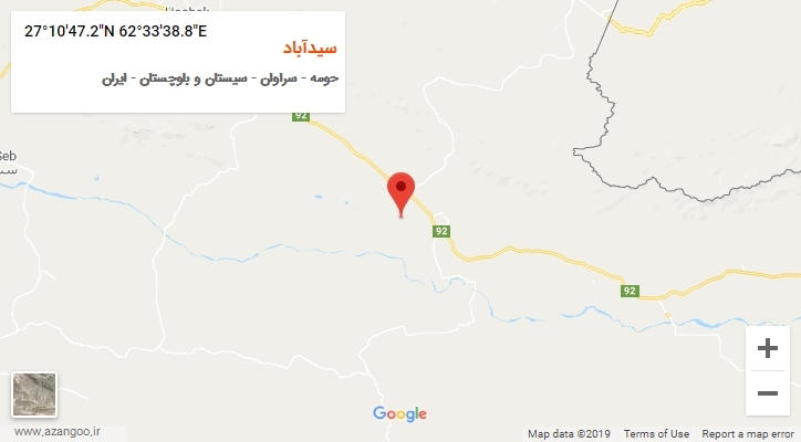 روستای سیدآباد بر روی نقشه