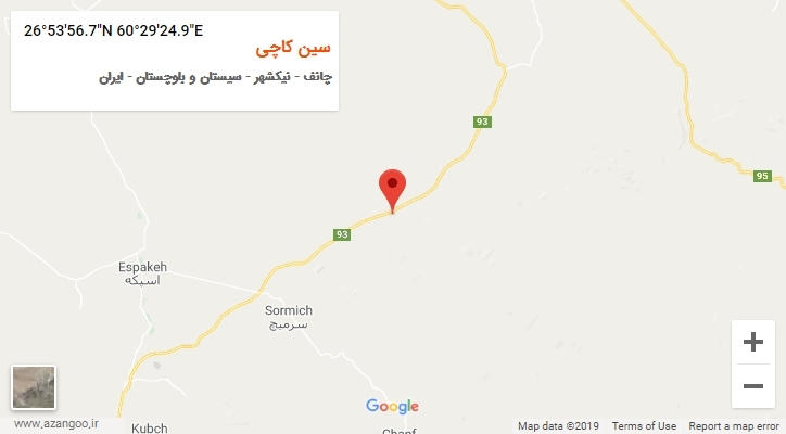 روستای سین کاچی بر روی نقشه