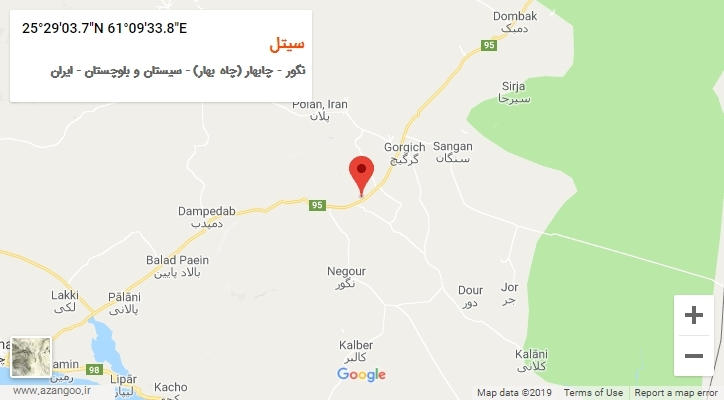 روستای سیتل بر روی نقشه