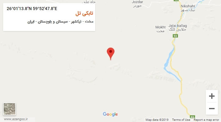 روستای تابکی تل بر روی نقشه