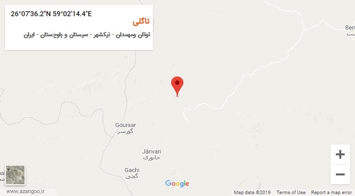 روستای تاگلی بر روی نقشه