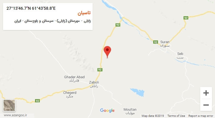 روستای تاسیان بر روی نقشه