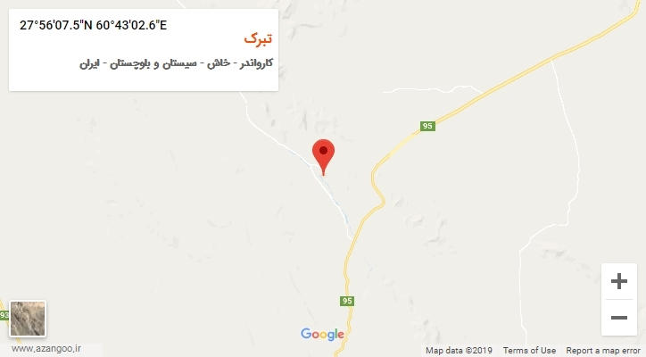 روستای تبرک بر روی نقشه