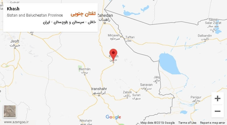 دهستان تفتان جنوبی بر روی نقشه