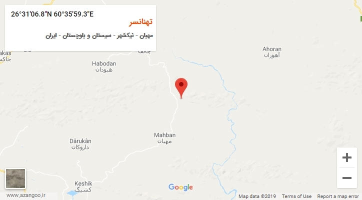 روستای تهنانسر بر روی نقشه