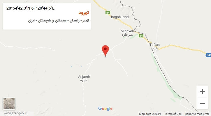 روستای تهرود بر روی نقشه