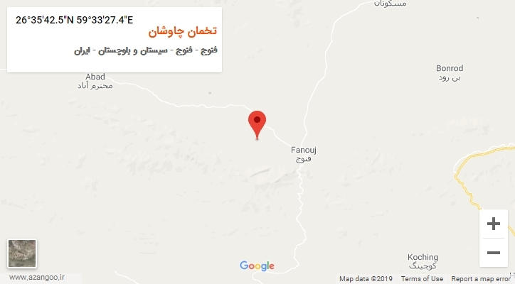 روستای تخمان چاوشان بر روی نقشه