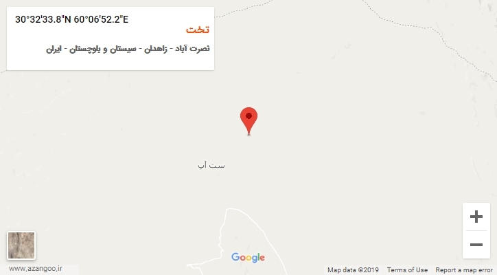 روستای تخت بر روی نقشه