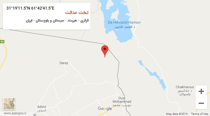 روستای تخت عدالت بر روی نقشه
