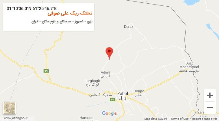 روستای تختک ریگ علی صوفی بر روی نقشه