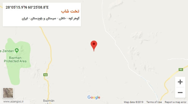 روستای تخت شاب بر روی نقشه