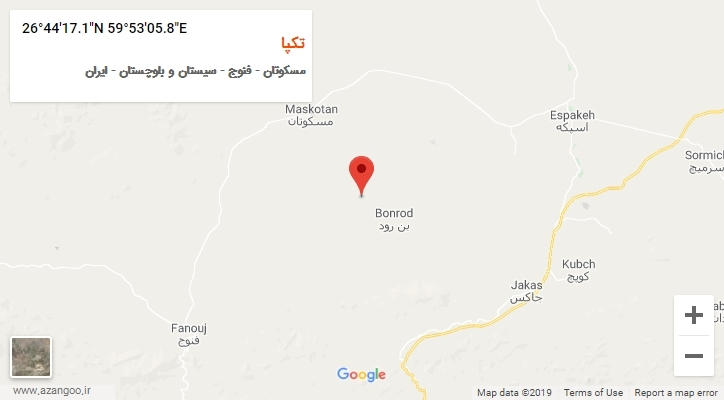 روستای تکپا بر روی نقشه