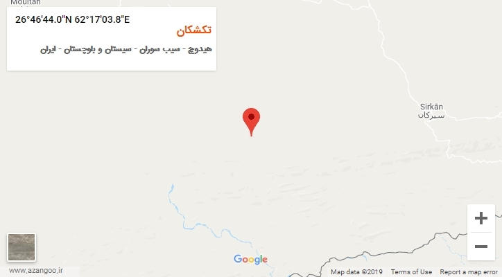 روستای تکشکان بر روی نقشه