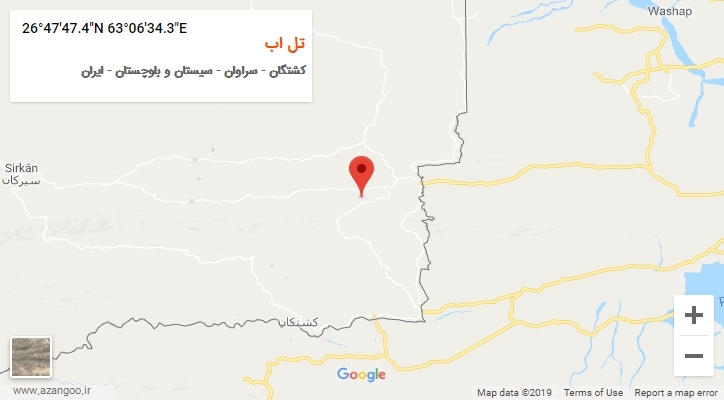 روستای تل اب بر روی نقشه