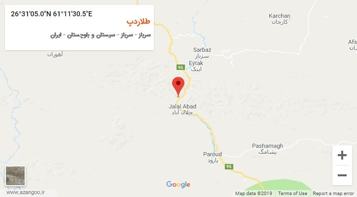 روستای طلاردپ بر روی نقشه
