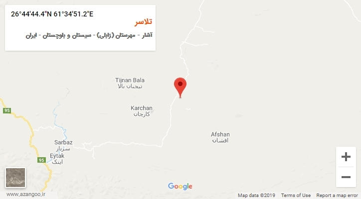 روستای تلاسر بر روی نقشه