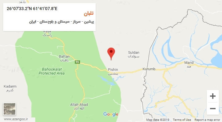 روستای تلبان بر روی نقشه