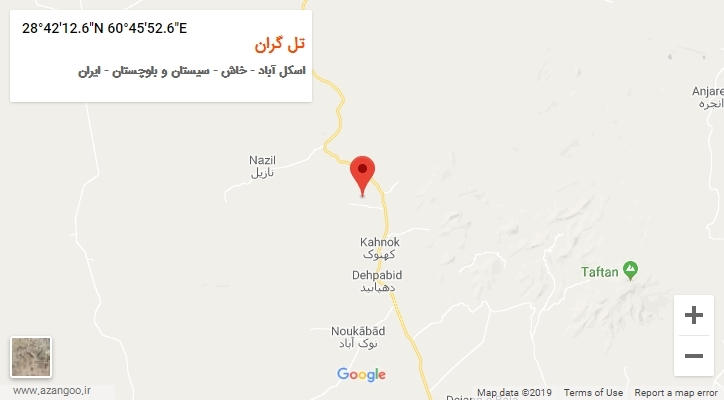 روستای تل گران بر روی نقشه