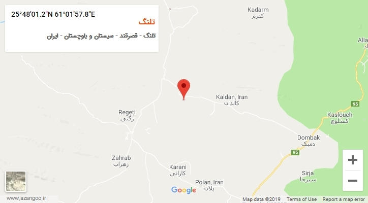 روستای تلنگ بر روی نقشه