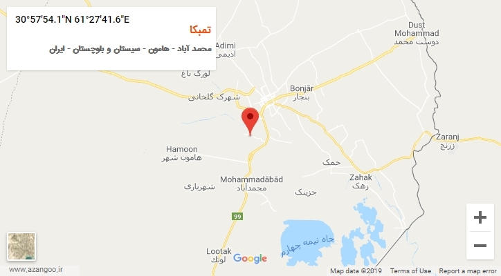 روستای تمبکا بر روی نقشه
