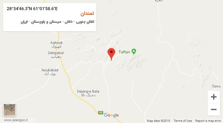 روستای تمندان بر روی نقشه