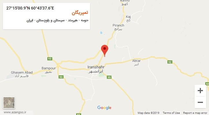 روستای تمپریگان بر روی نقشه