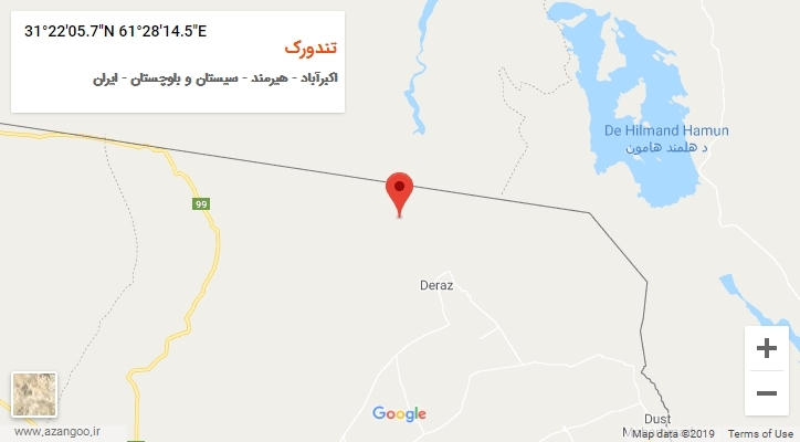 روستای تندورک بر روی نقشه