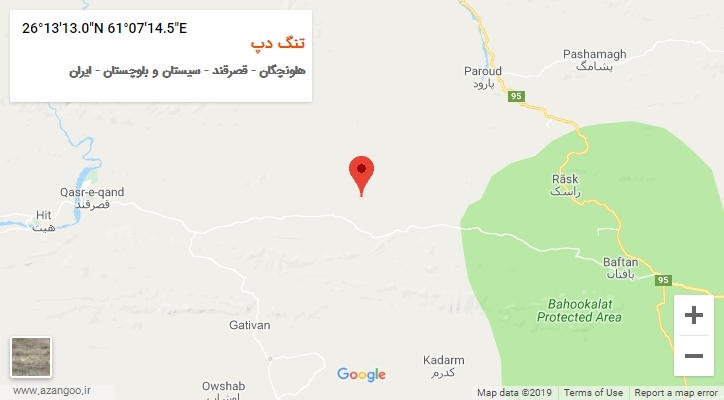 روستای تنگ دپ بر روی نقشه