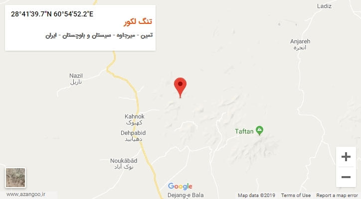 روستای تنگ لکور بر روی نقشه