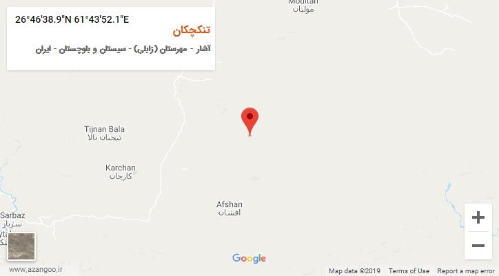 روستای تنکچکان بر روی نقشه