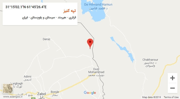 روستای تپه کنیز بر روی نقشه