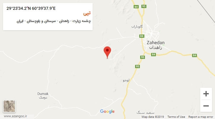 روستای تپی بر روی نقشه