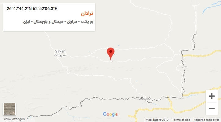 روستای ترادان بر روی نقشه