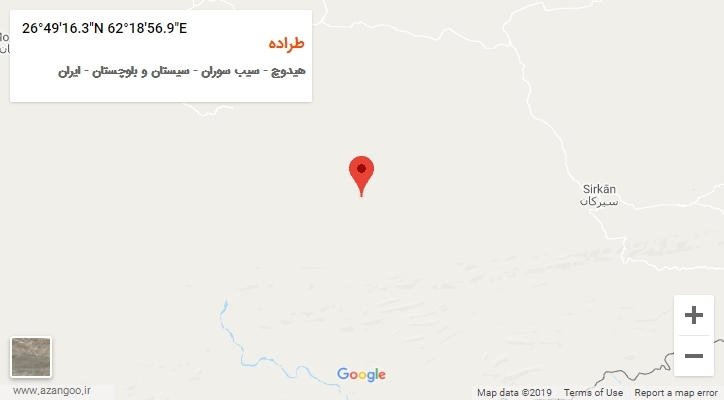 روستای طراده بر روی نقشه