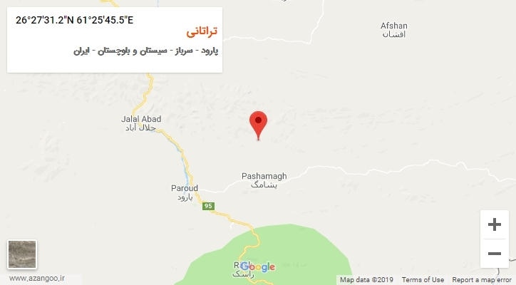 روستای تراتانی بر روی نقشه
