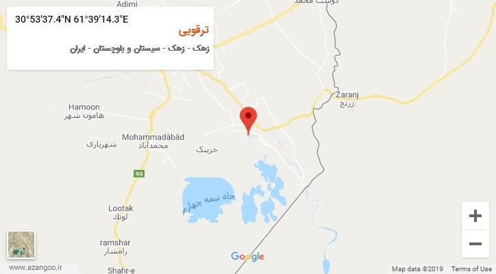 روستای ترقویی بر روی نقشه