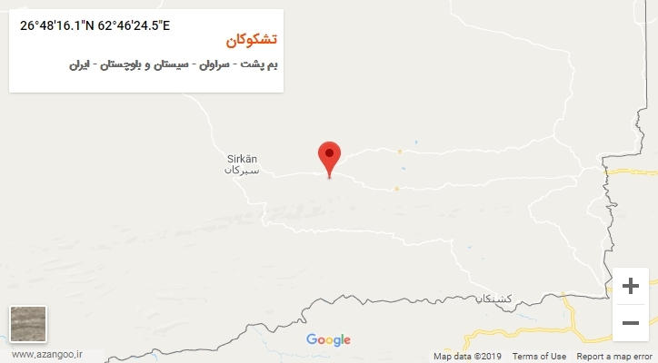 روستای تشکوکان بر روی نقشه