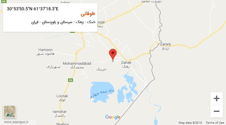 روستای طوفانی بر روی نقشه