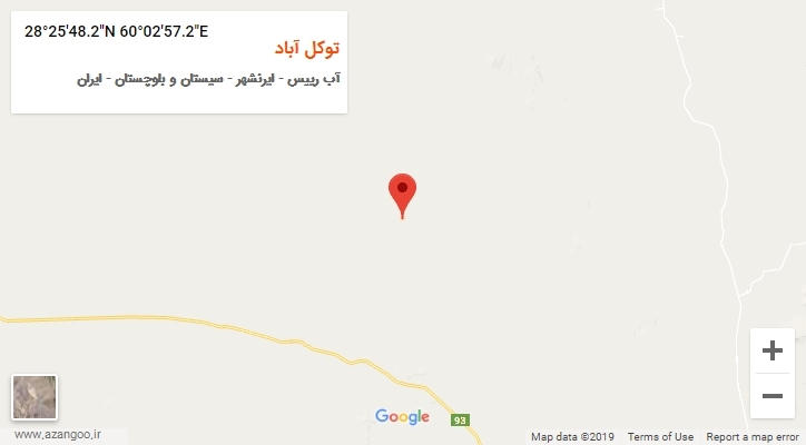 روستای توکل آباد بر روی نقشه