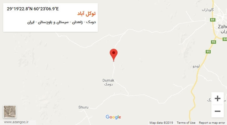 روستای توکل آباد بر روی نقشه