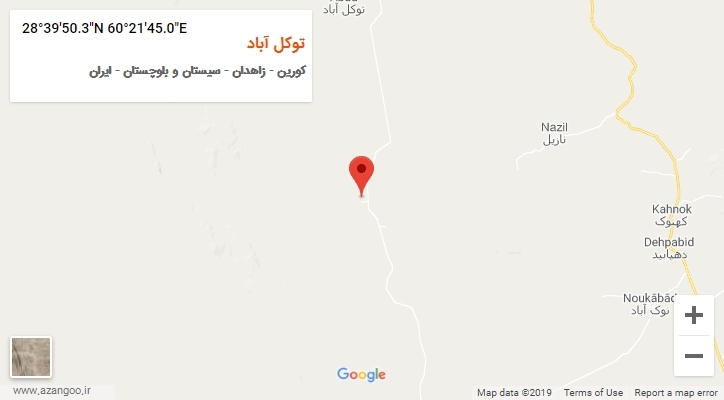 روستای توکل آباد بر روی نقشه