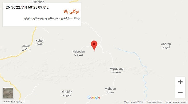 روستای توکلی بالا بر روی نقشه