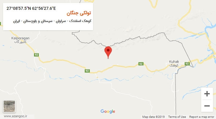 روستای تولکی جنگان بر روی نقشه