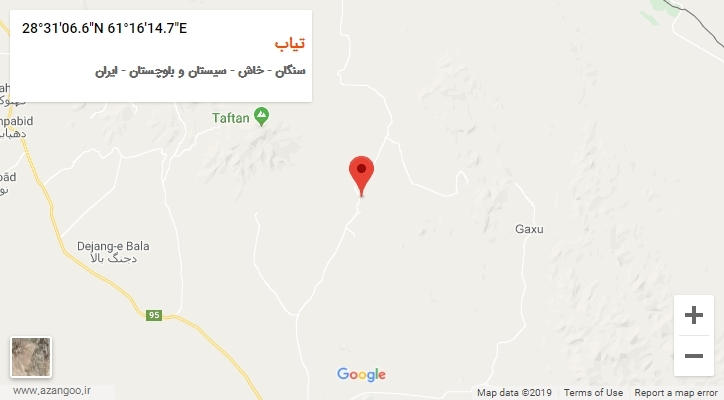 روستای تیاب بر روی نقشه