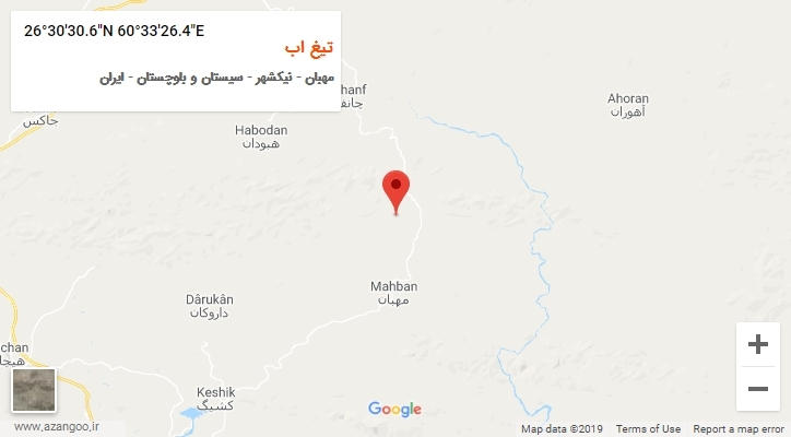 روستای تیغ اب بر روی نقشه
