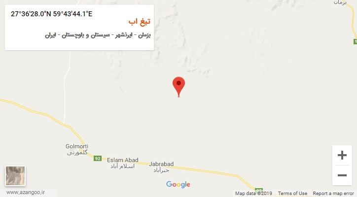 روستای تیغ اب بر روی نقشه