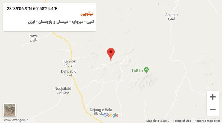 روستای تیلویی بر روی نقشه